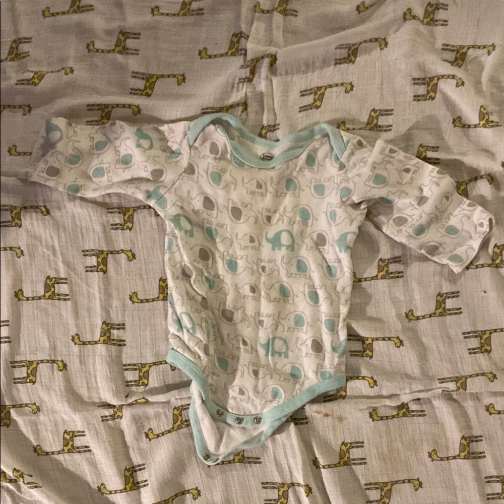 Adorable Elephant Print Kids One Piece